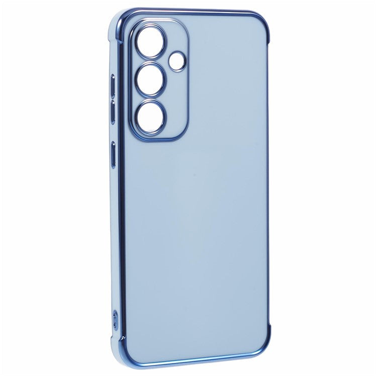 For Samsung Galaxy S24 FE Case Electroplated Frame TPU Soft Phone Cover - Blue