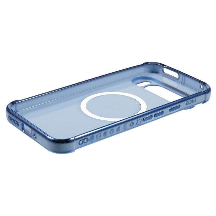 For Google Pixel 9 Pro XL Case Compatible with MagSafe Electroplated TPU Phone Cover Hollow Love Hearts - Blue