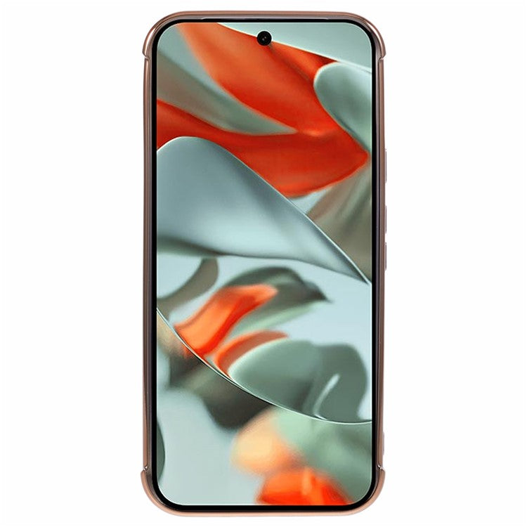 For Google Pixel 9 Pro XL Case Compatible with MagSafe Electroplated TPU Phone Cover Hollow Love Hearts - Dark Purple