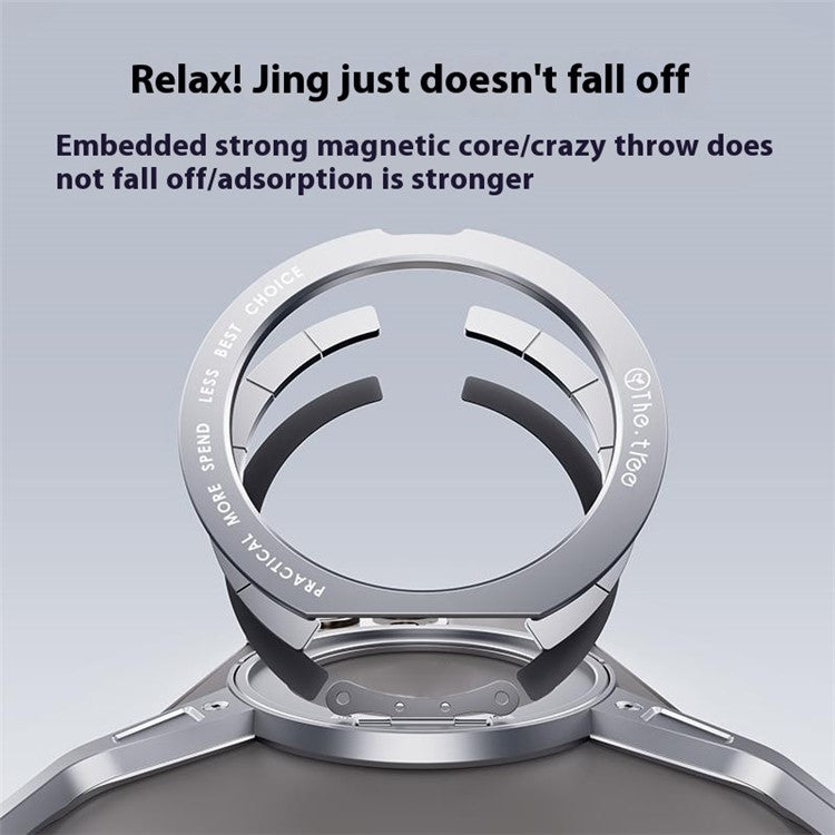 For iPhone 16 Case Kickstand Frameless Aluminum Alloy Bumper Phone Cover - Silver