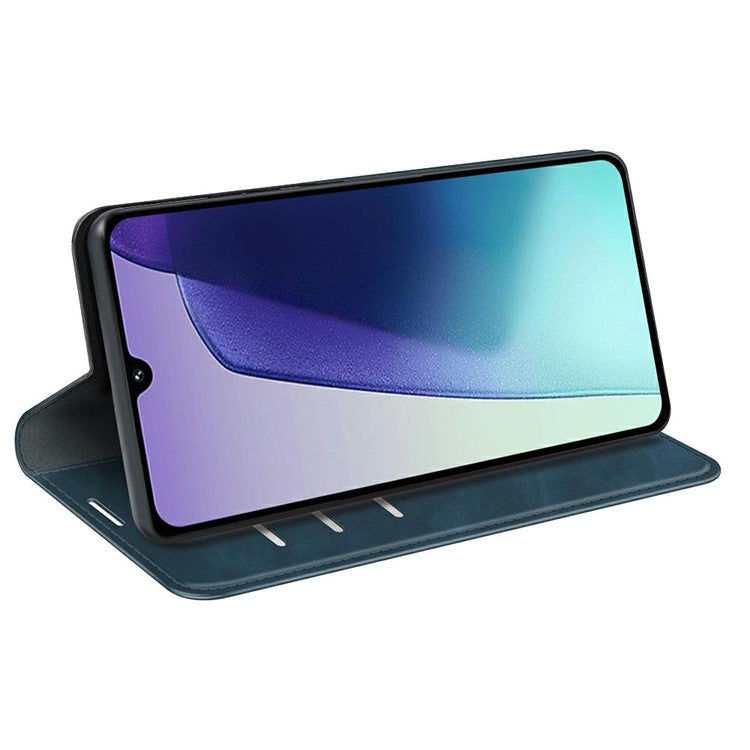 For Xiaomi Poco C75 4G / Redmi 14R 5G / 14C 4G Case Skin-Touch Leather Wallet Phone Cover - Blue