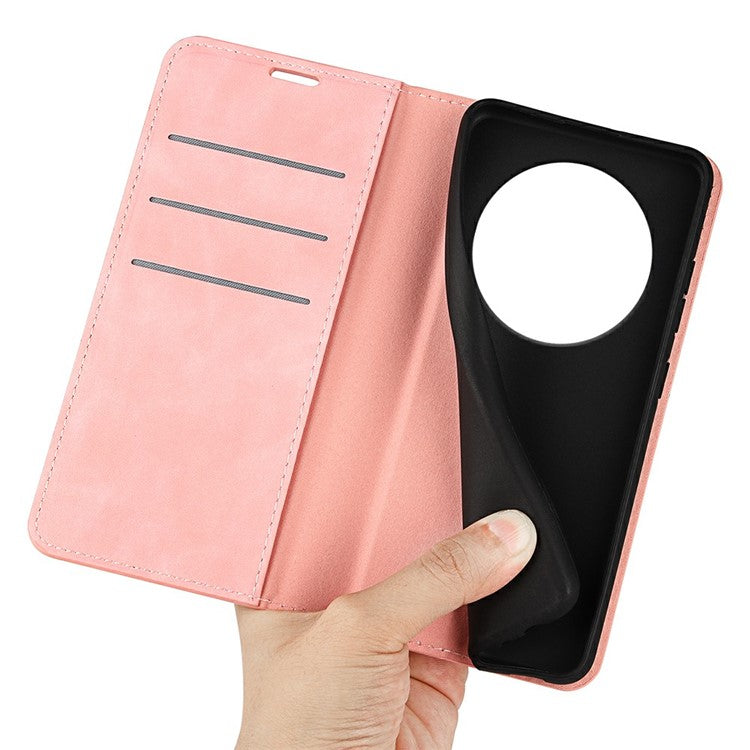 For Xiaomi Poco C75 4G / Redmi 14R 5G / 14C 4G Case Skin-Touch Leather Wallet Phone Cover - Pink