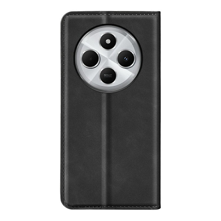 For Xiaomi Poco C75 4G / Redmi 14R 5G / 14C 4G Case Skin-Touch Leather Wallet Phone Cover - Black