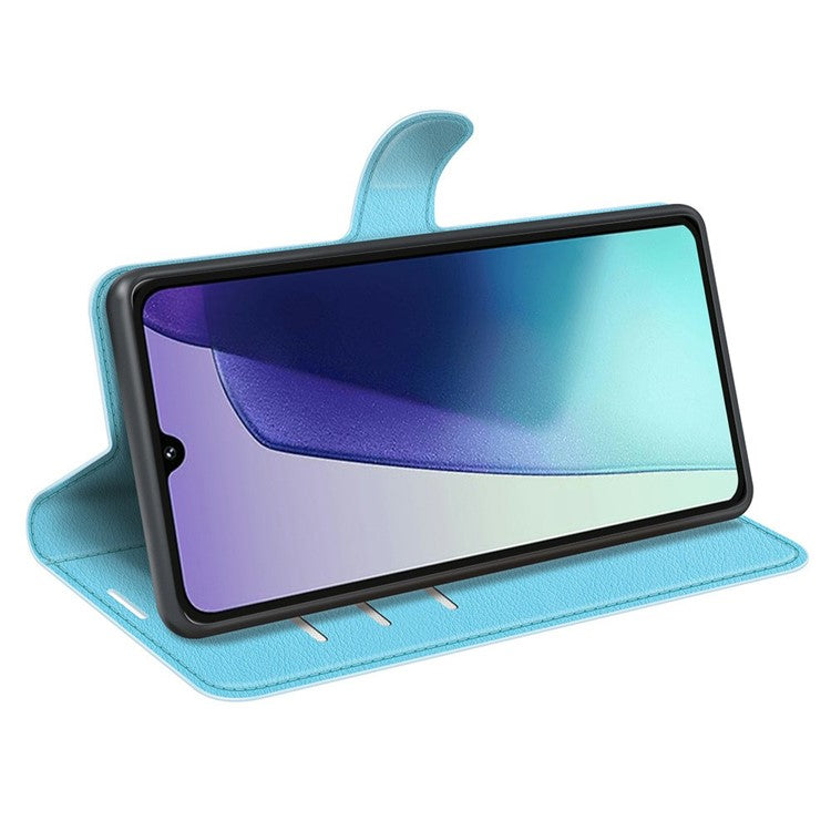 For Xiaomi Poco C75 4G / Redmi 14R 5G / 14C 4G Case Litchi Texture Shockproof Leather Wallet Phone Cover - Blue