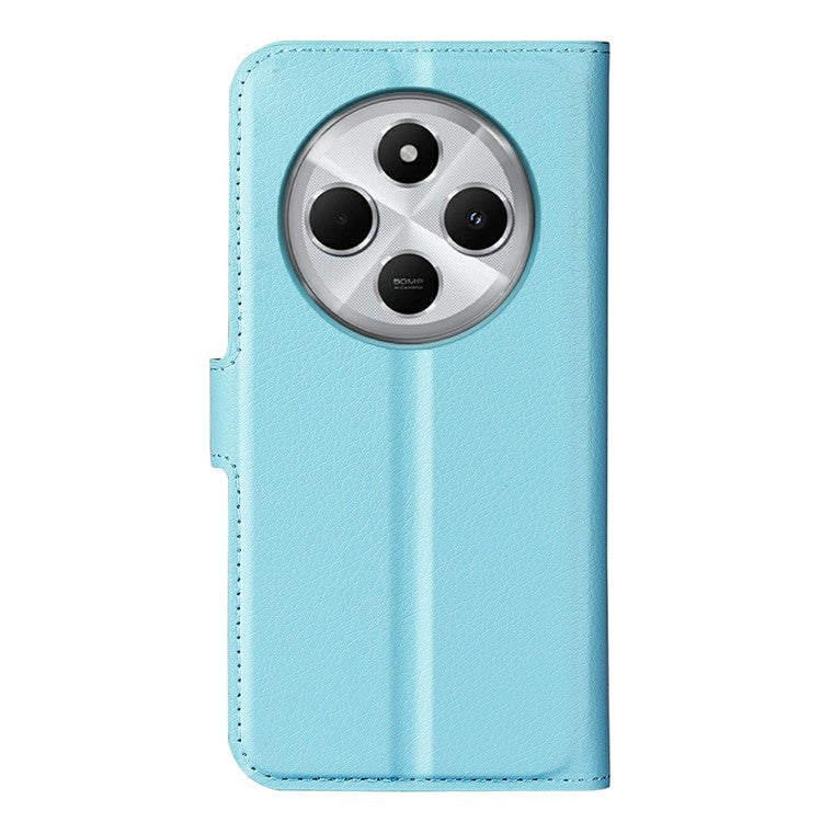 For Xiaomi Poco C75 4G / Redmi 14R 5G / 14C 4G Case Litchi Texture Shockproof Leather Wallet Phone Cover - Blue