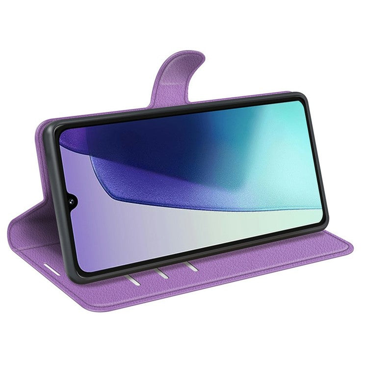 For Xiaomi Poco C75 4G / Redmi 14R 5G / 14C 4G Case Litchi Texture Shockproof Leather Wallet Phone Cover - Purple