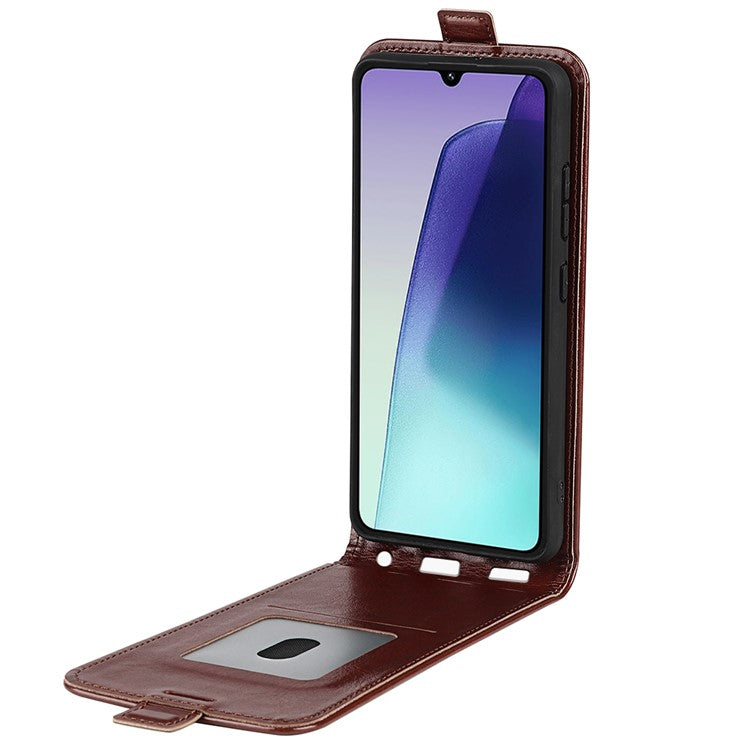 For Xiaomi Poco C75 4G / Redmi 14R 5G / 14C 4G Case with Card Slots Vertical Flip Leather Phone Cover - Brown