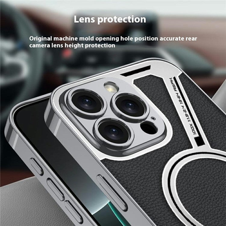 GKK For iPhone 16 Pro Case Compatible with MagSafe Anti-Scratch PC+TPU+PU Phone Cover - Carbon Fiber Texture