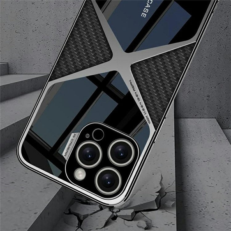 GKK For iPhone 16 Pro Case X-Shape Design Leather+TPU+PC Phone Cover - Titanium Grey