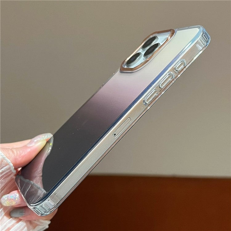 For iPhone 16 Pro Case Dual Color Gradient Soft TPU Phone Case - Black / Clear