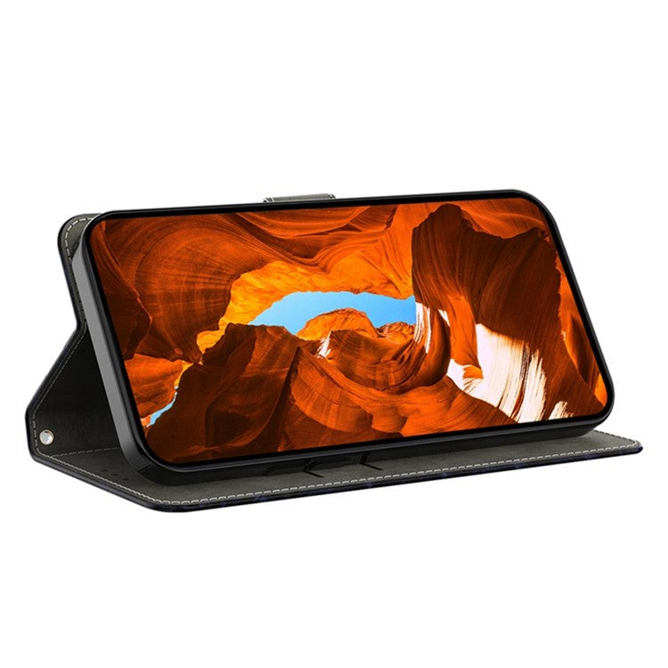 For Google Pixel 9 Pro XL Case Pattern Printed Protective Cover TPU+PU Leather Flip Phone Case - Blue Cracks