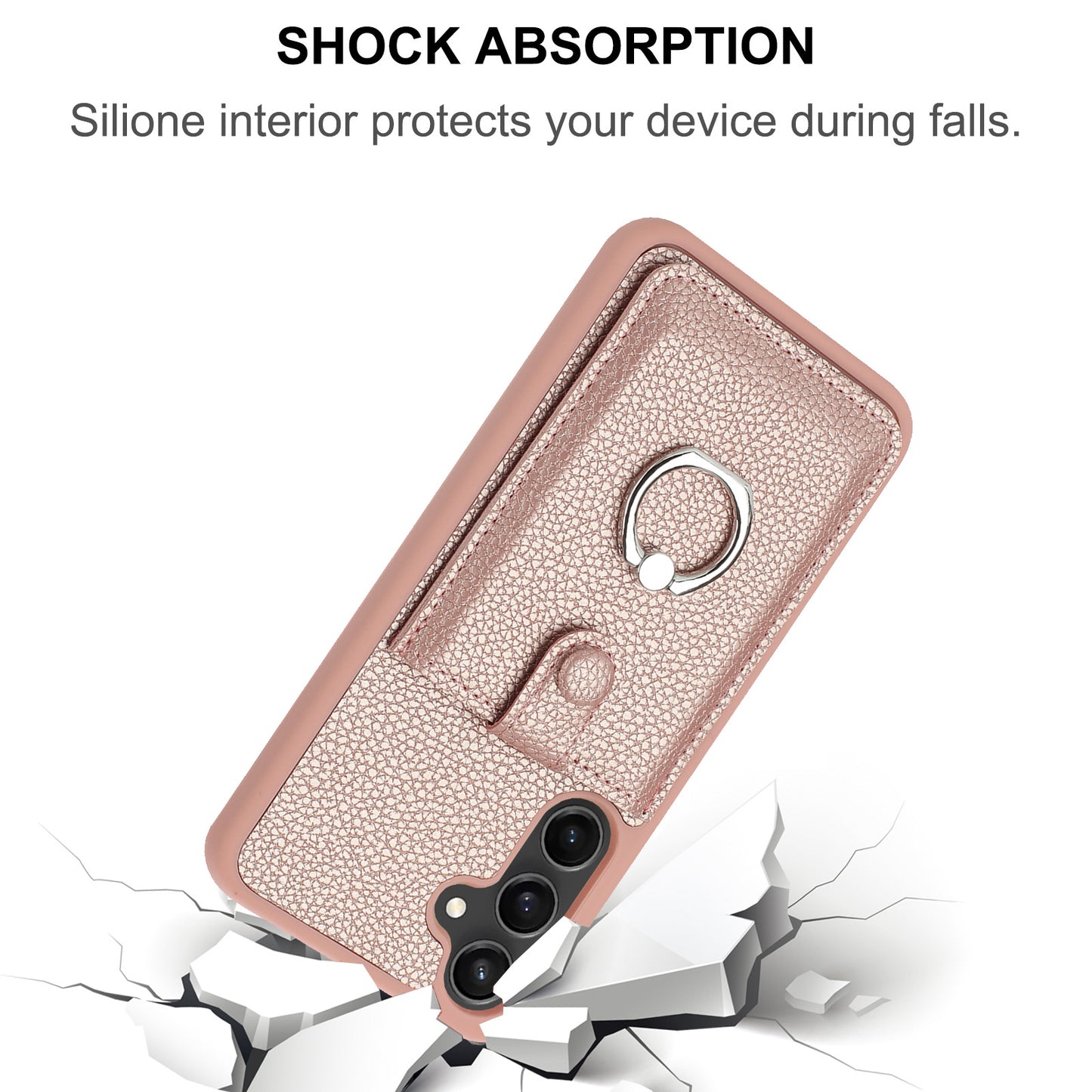 For Samsung Galaxy A16 5G / A16 4G Case Drawing Type Card Slots Litchi Texture Leather Back Cover with Ring Kickstand - Blue