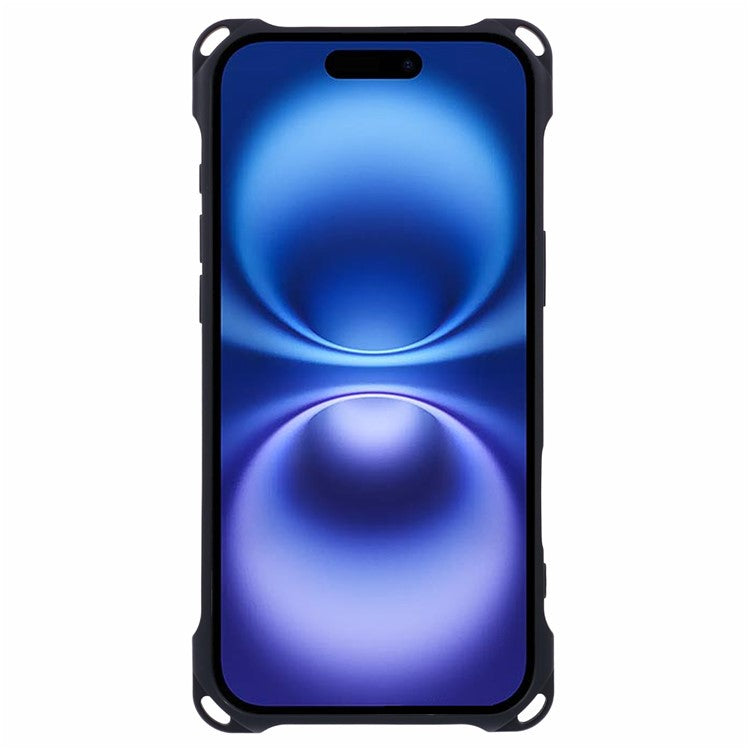 For iPhone 16 Case Reinforced Corner Protection TPU Phone Cover - Black