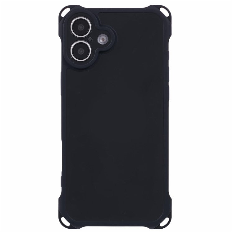 For iPhone 16 Case Reinforced Corner Protection TPU Phone Cover - Black