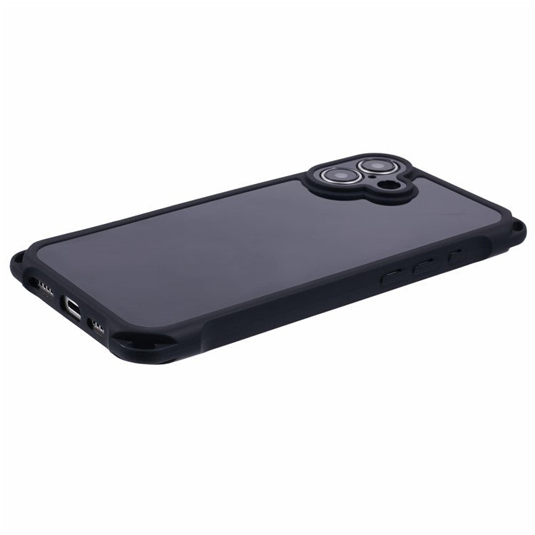 For iPhone 16 Case Reinforced Corner Protection TPU Phone Cover - Black