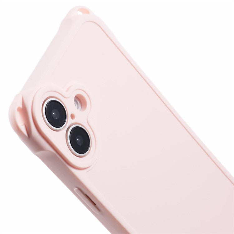 For iPhone 16 Case Reinforced Corner Shockproof TPU Phone Cover with Wrist Strap - Pink