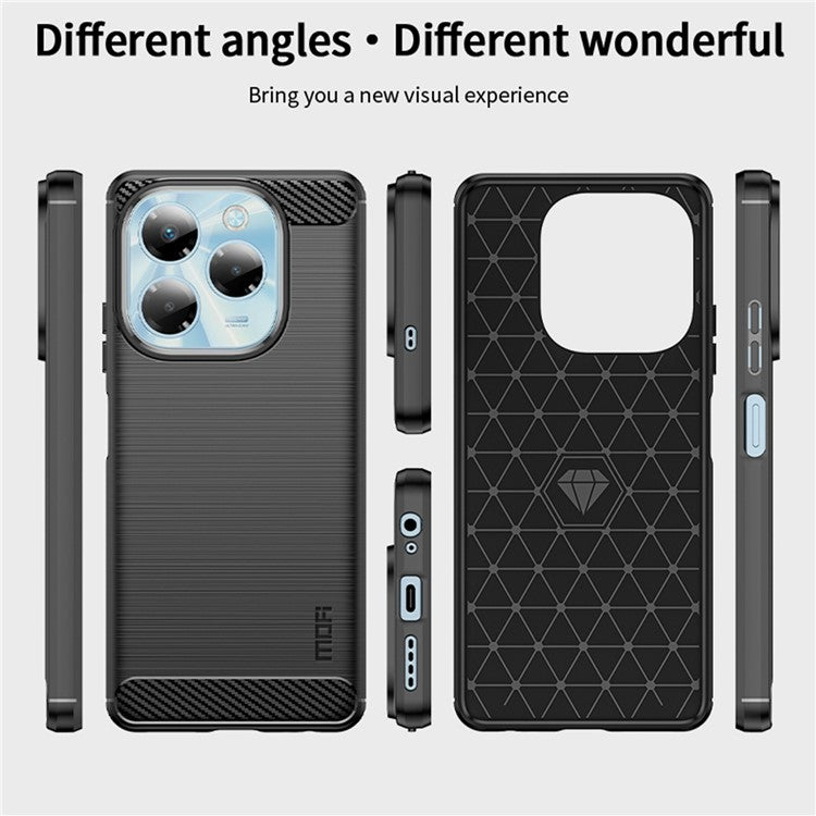 MOFI JK TPU Series-1 For Infinix Note 40X 5G Case Carbon Fiber Texture TPU Soft Phone Cover - Blue