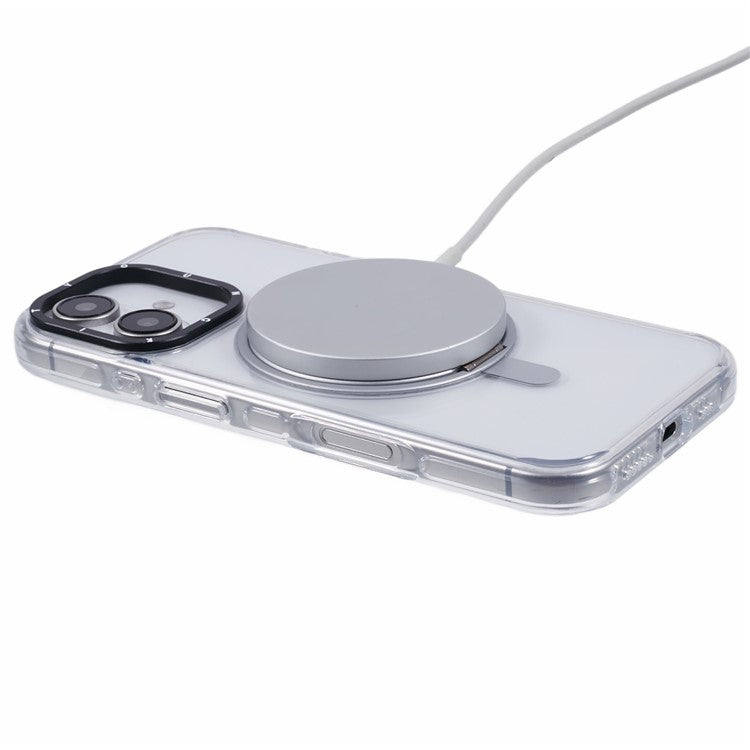YOUNGKIT For iPhone 16 Case Rotating Magnetic Kickstand TPU+PC Phone Cover
