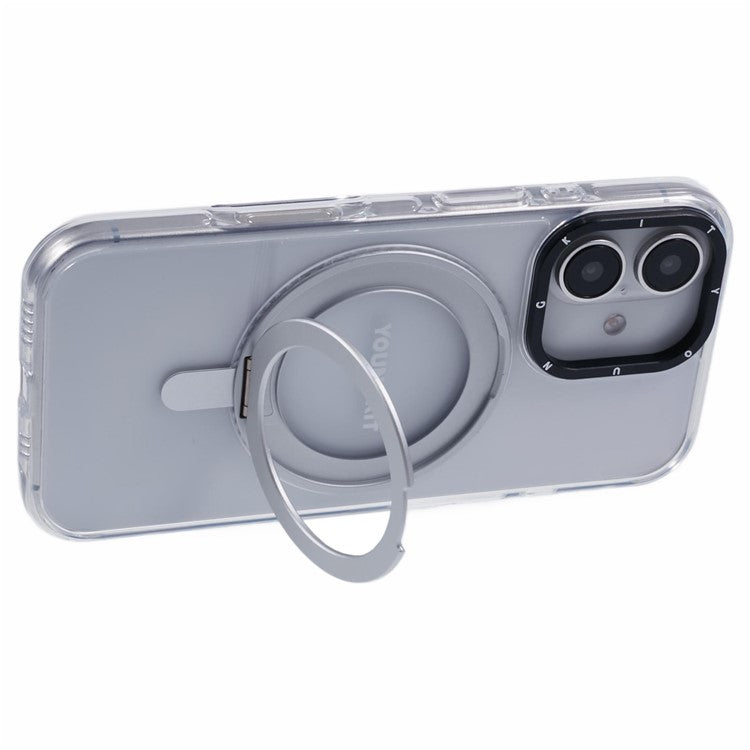 YOUNGKIT For iPhone 16 Case Rotating Magnetic Kickstand TPU+PC Phone Cover