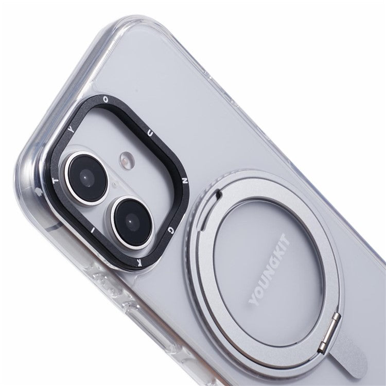 YOUNGKIT For iPhone 16 Case Rotating Magnetic Kickstand TPU+PC Phone Cover