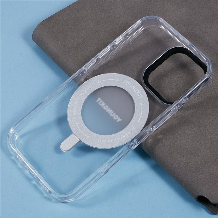 YOUNGKIT For iPhone 16 Case Rotating Magnetic Kickstand TPU+PC Phone Cover