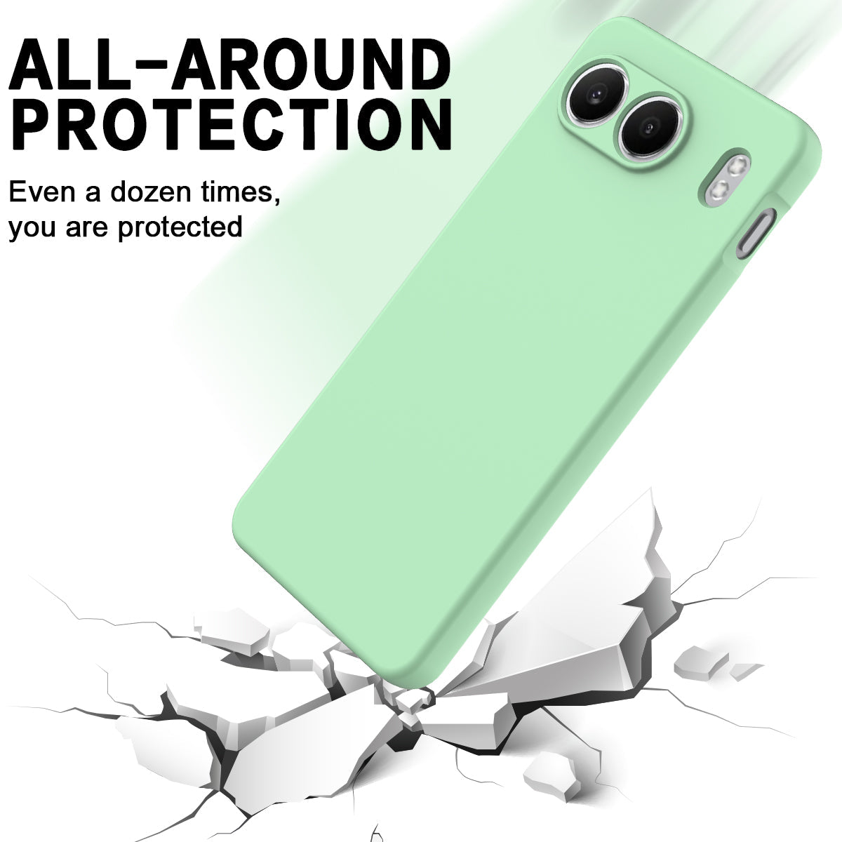 For OnePlus Nord 4 Case Liquid Silicone Anti-Scratch Phone Cover with Hand Strap - Green
