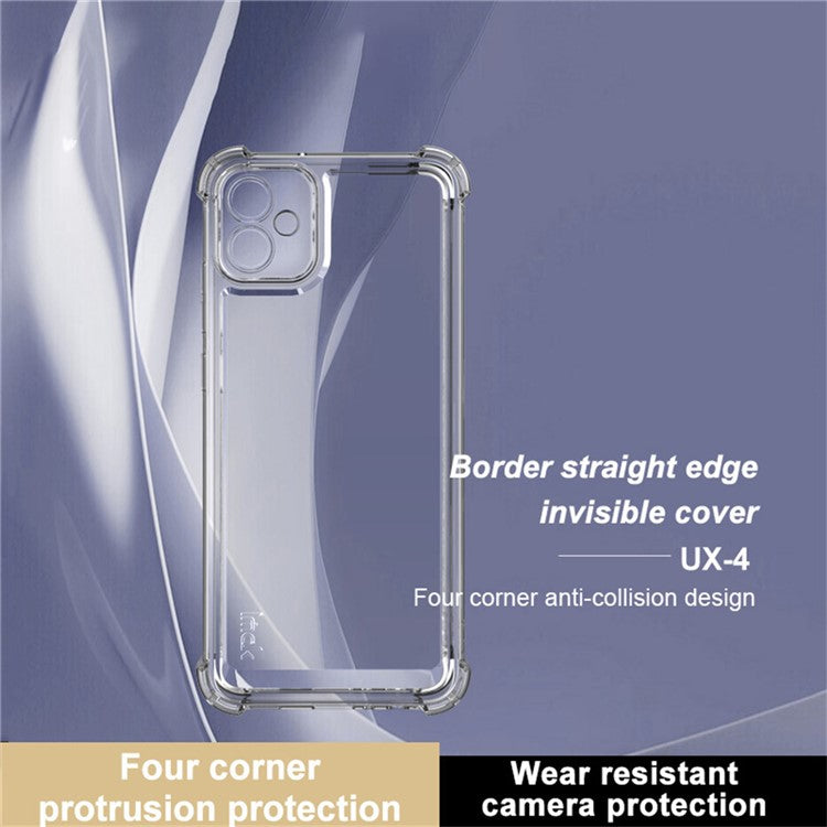 IMAK UX-4 Series for Samsung Galaxy F04 4G / M04 4G / A04e 4G Case Straight Frame Four Corner Shockproof Clear TPU Cover