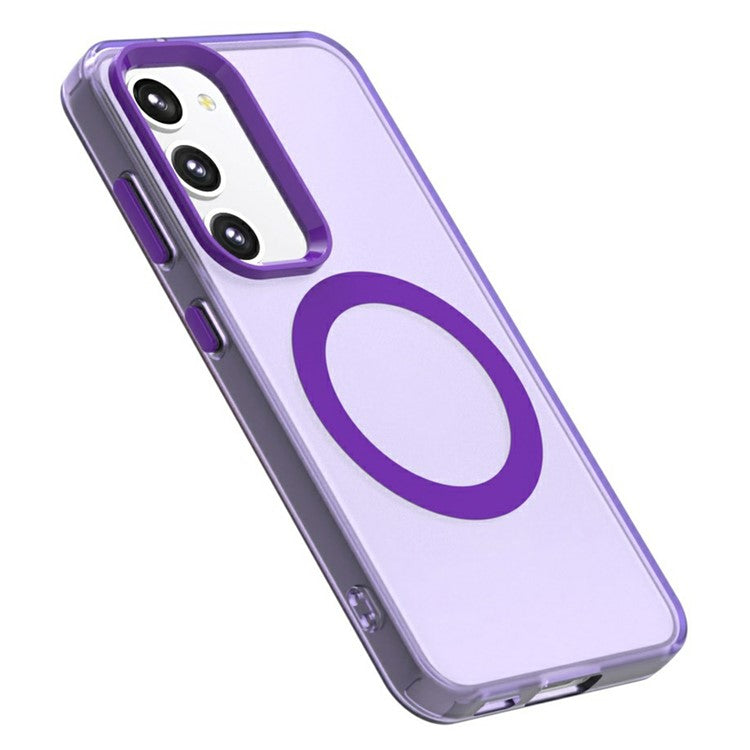 Candy Series For Samsung Galaxy S23+ Case Compatible with MagSafe PC+TPU+PET Anti-Drop Phone Cover - Purple