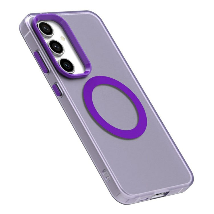 Candy Series For Samsung Galaxy S25+ / S24+ Case Compatible with MagSafe PC+TPU+PET Anti-Drop Phone Cover - Purple