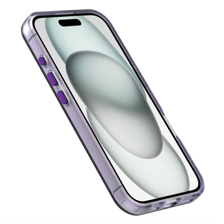 Candy Series For iPhone 16 Plus Case PC+TPU+PET Anti-Drop Phone Cover - Purple