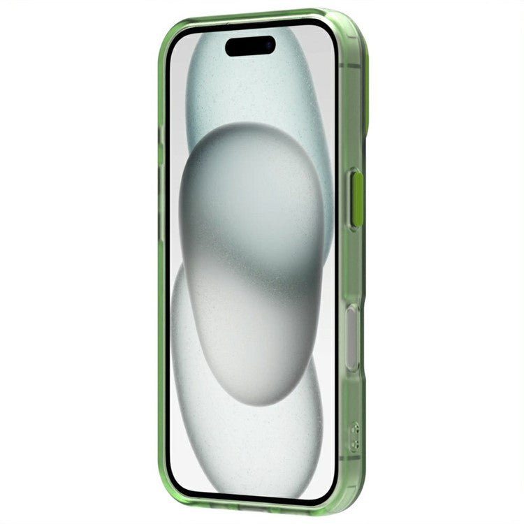 Candy Series For iPhone 16 Case Compatible with MagSafe PC+TPU+PET Anti-Drop Phone Cover - Green