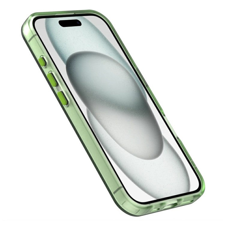Candy Series For iPhone 16 Case Compatible with MagSafe PC+TPU+PET Anti-Drop Phone Cover - Green