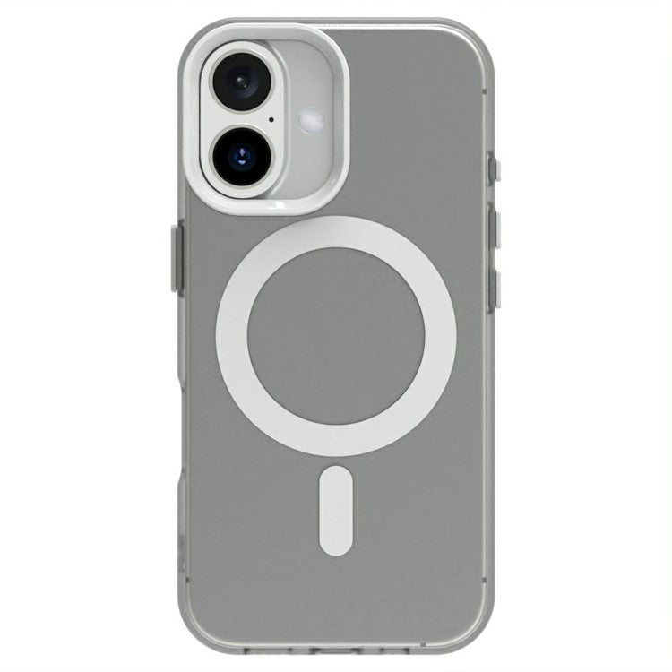 Candy Series For iPhone 16 Plus Case Compatible with MagSafe PC+TPU+PET Anti-Drop Phone Cover - White