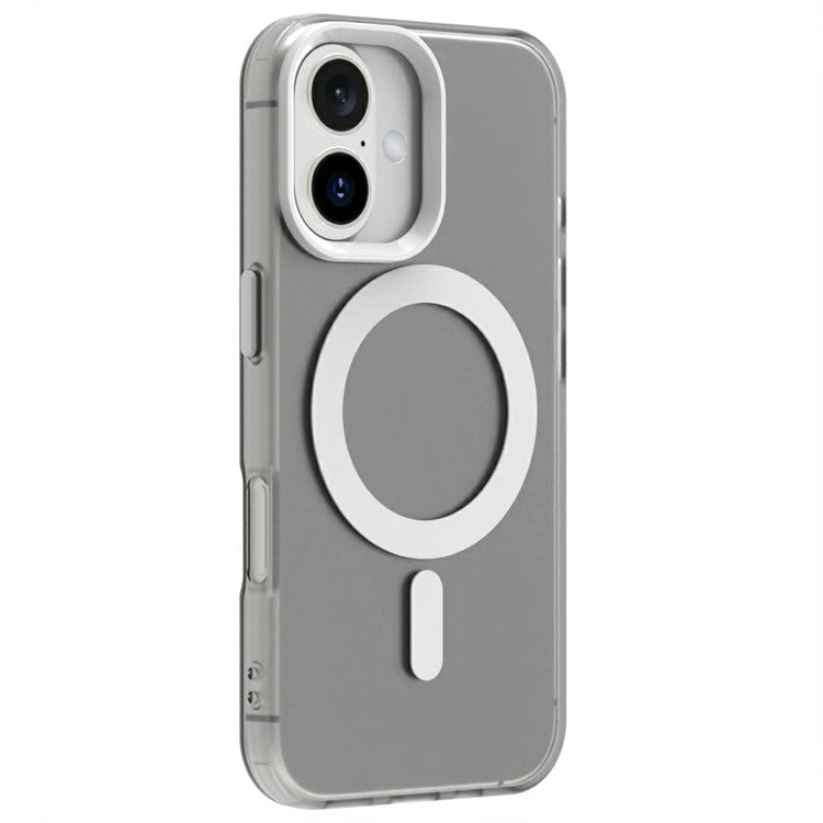 Candy Series For iPhone 16 Plus Case Compatible with MagSafe PC+TPU+PET Anti-Drop Phone Cover - White