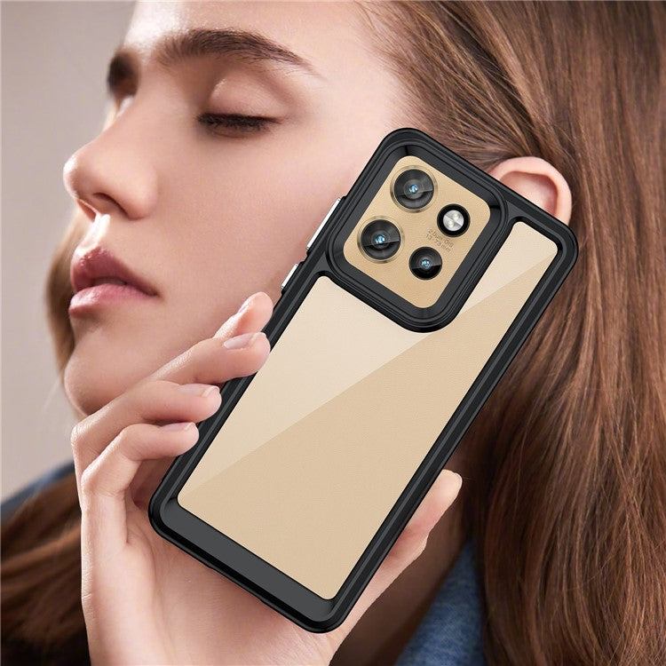 For Motorola Edge 50 Neo 5G / Moto S50 5G / Thinkphone 25 5G Case TPU +Acrylic Protective Clear Phone Cover - Black