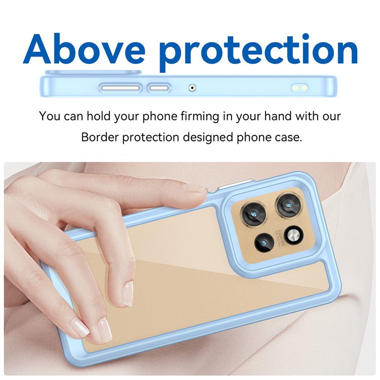 For Motorola Edge 50 Neo 5G / Moto S50 5G / Thinkphone 25 5G Case TPU +Acrylic Protective Clear Phone Cover - Blue