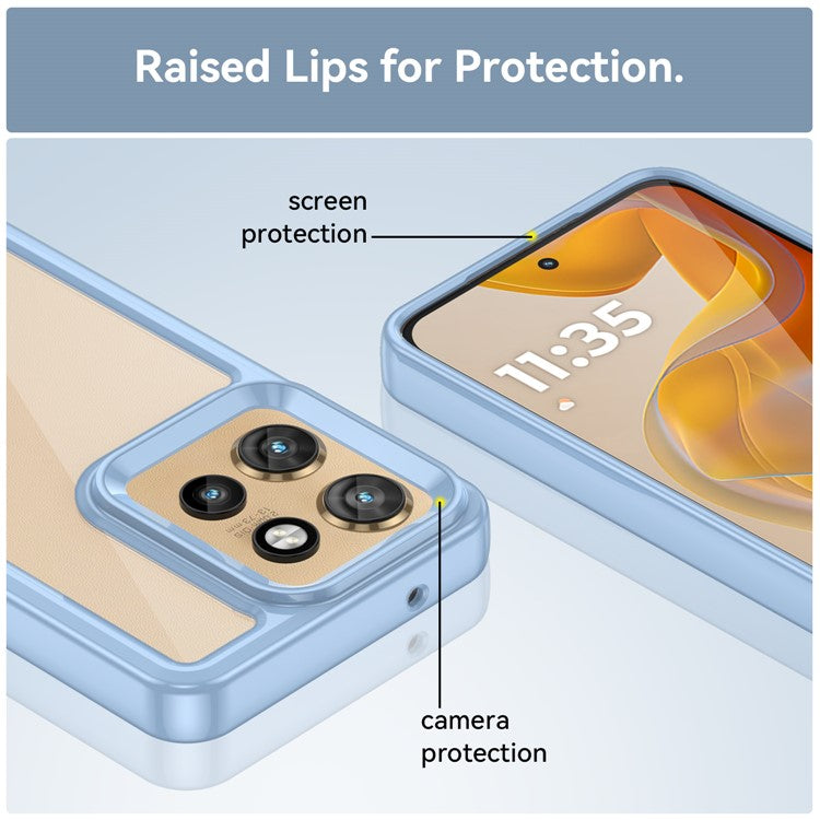For Motorola Edge 50 Neo 5G / Moto S50 5G / Thinkphone 25 5G Case TPU +Acrylic Protective Clear Phone Cover - Blue