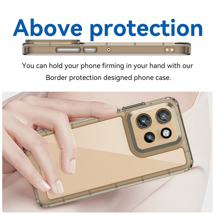 For Motorola Edge 50 Neo 5G / Moto S50 5G / Thinkphone 25 5G Case TPU +Acrylic Protective Clear Phone Cover - Transparent Grey