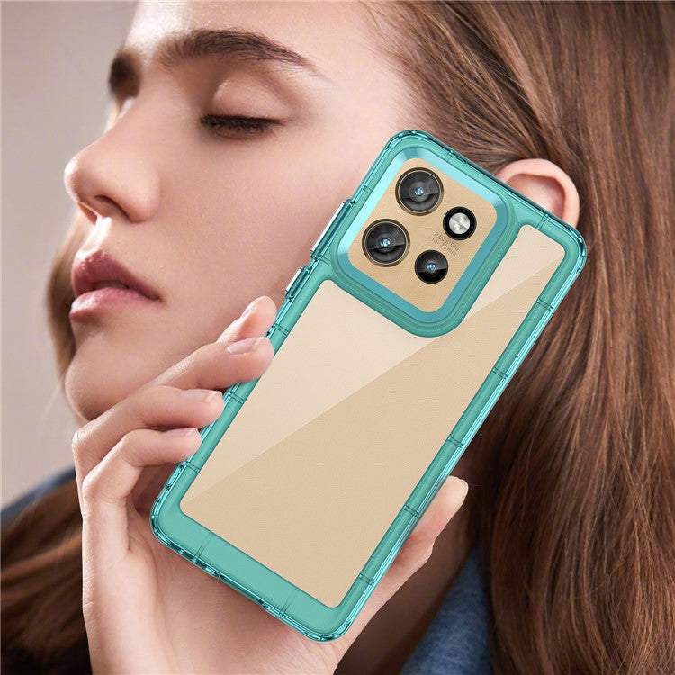 For Motorola Edge 50 Neo 5G / Moto S50 5G / Thinkphone 25 5G Case TPU +Acrylic Protective Clear Phone Cover - Transparent Blue