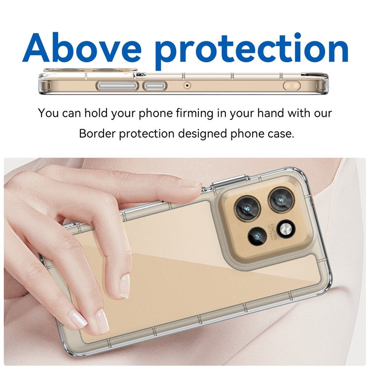 For Motorola Edge 50 Neo 5G / Moto S50 5G / Thinkphone 25 5G Case TPU +Acrylic Protective Clear Phone Cover - Transparent