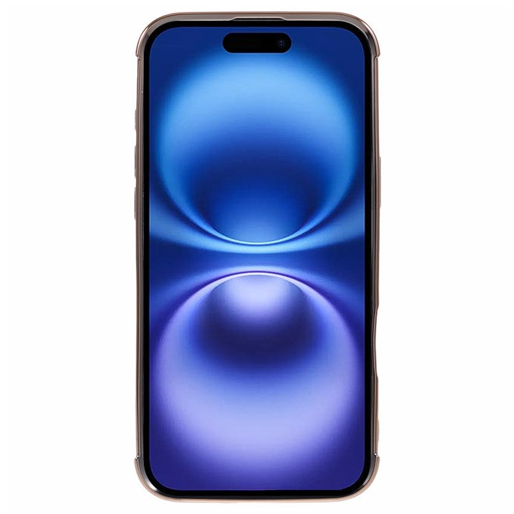 For iPhone 16 Case Electroplated Frame TPU Soft Phone Cover - Black