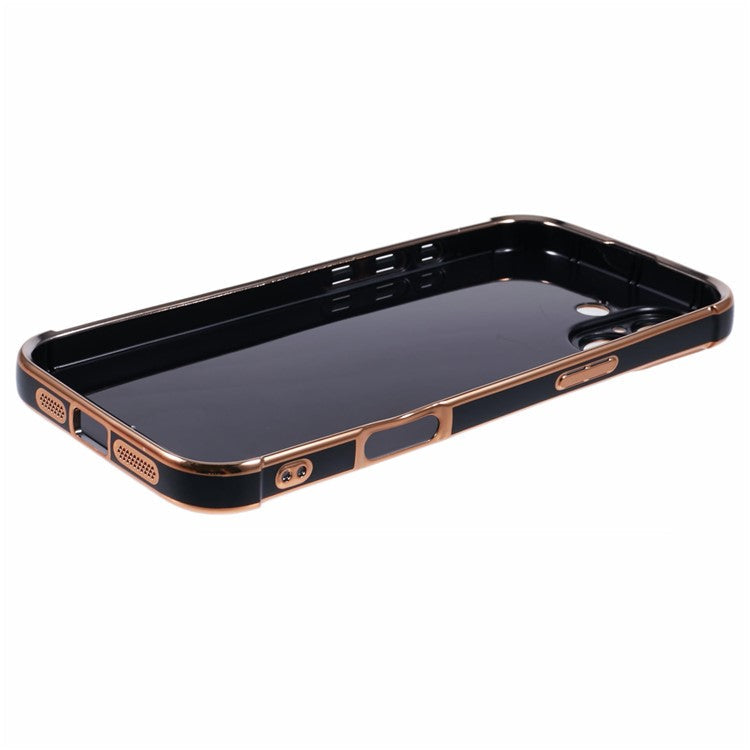 For iPhone 16 Case Electroplated Frame TPU Soft Phone Cover - Black