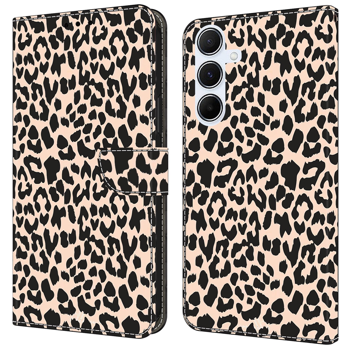 For Samsung Galaxy A16 5G / A16 4G Case Pattern Printed Protective Cover TPU+PU Leather Flip Phone Case - Leopard Print