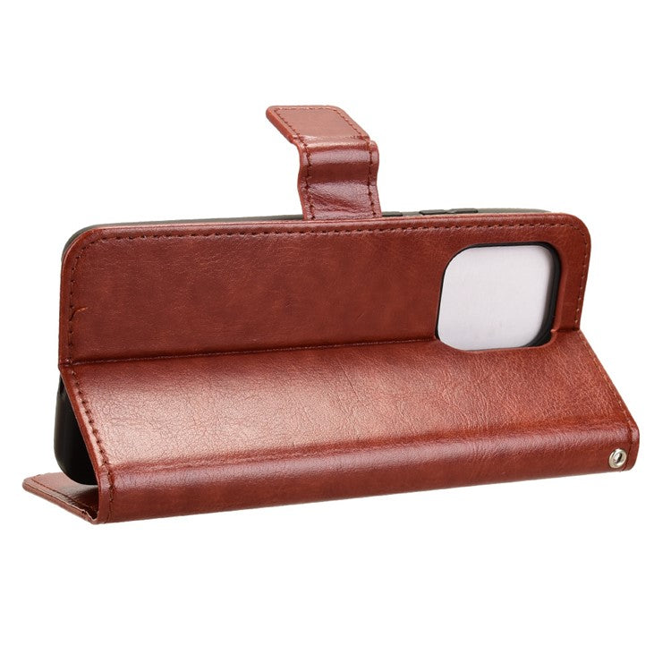 For Motorola Thinkphone 25 5G / Edge 50 Neo 5G / Moto S50 5G Case Crazy Horse Texture PU Leather Phone Wallet Cover - Brown