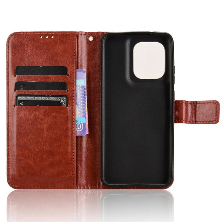 For Motorola Thinkphone 25 5G / Edge 50 Neo 5G / Moto S50 5G Case Crazy Horse Texture PU Leather Phone Wallet Cover - Brown
