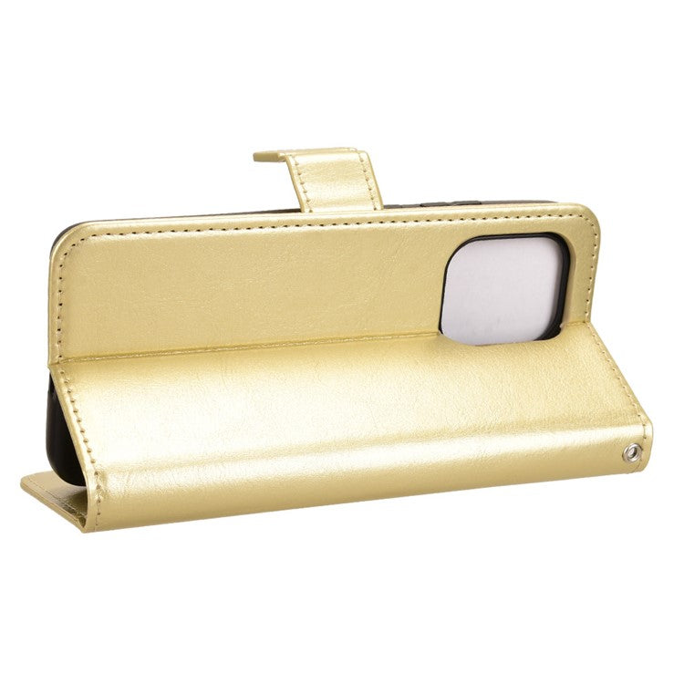 For Motorola Thinkphone 25 5G / Edge 50 Neo 5G / Moto S50 5G Case Crazy Horse Texture PU Leather Phone Wallet Cover - Gold