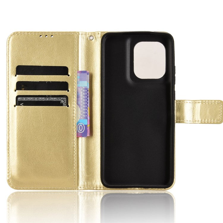 For Motorola Thinkphone 25 5G / Edge 50 Neo 5G / Moto S50 5G Case Crazy Horse Texture PU Leather Phone Wallet Cover - Gold