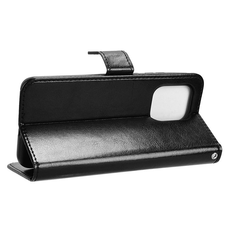 For Motorola Thinkphone 25 5G / Edge 50 Neo 5G / Moto S50 5G Case Crazy Horse Texture PU Leather Phone Wallet Cover - Black