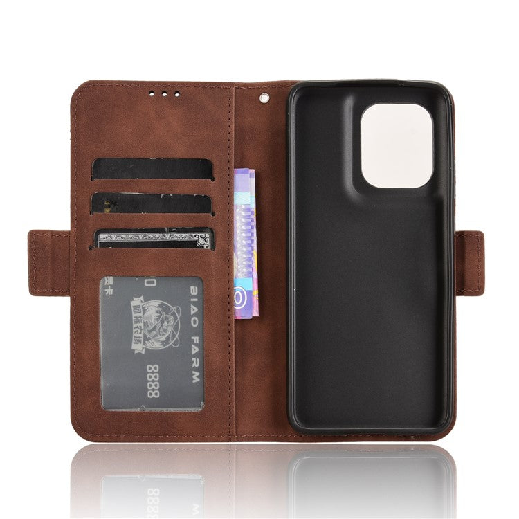 For Motorola Thinkphone 25 5G / Edge 50 Neo 5G / Moto S50 5G Leather Case Phone Wallet Cover with Multiple Card Slots - Brown
