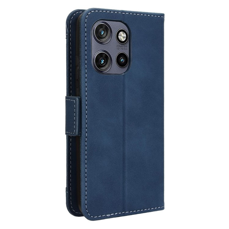 For Motorola Thinkphone 25 5G / Edge 50 Neo 5G / Moto S50 5G Leather Case Phone Wallet Cover with Multiple Card Slots - Blue